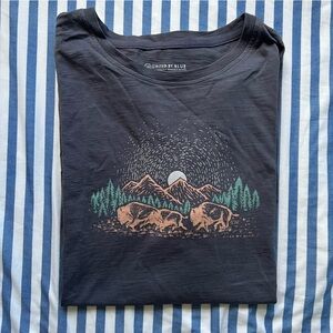 United By Blue Dark Gray Tee with Mountain Design size XL